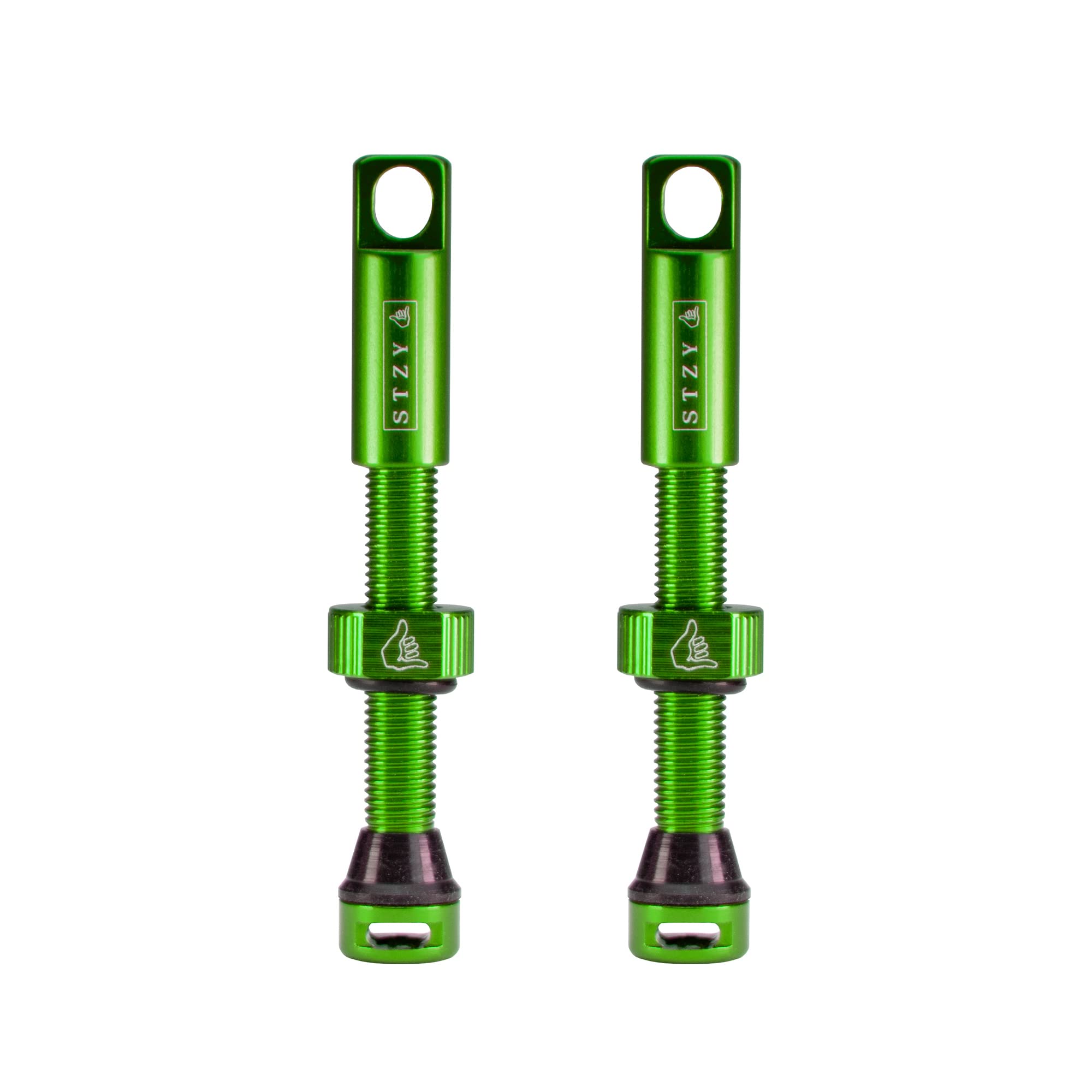 Stzy Max Flow Tubeless Presta Valves Available in 14 Colours 44mm and 60mm (Green, 60mm)
