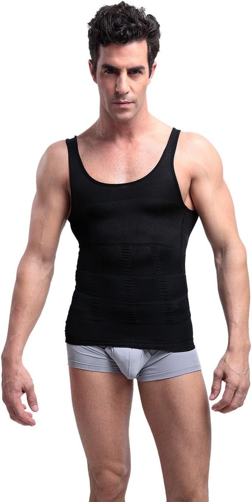 FORWOMEN Men's Slimming Body Shaper Tummy Waist Vest Shirt Abdomen Slim, Muscle Tank