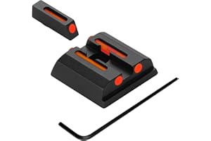 Vcxaykey No-Tritium Fiber Optic Sights, Red/Green Front and Rear Sight for Taurus, Fiber Optic Base Mount Plate for Taurus G2C, G3, G2, G2S, PT140, PT111, TX22, 740, 709, Sights Set