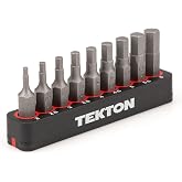 TEKTON 1/4 Inch Hex Bit Set, 9-Piece | DZX93002 | 2 - 6 mm, Bit Rail
