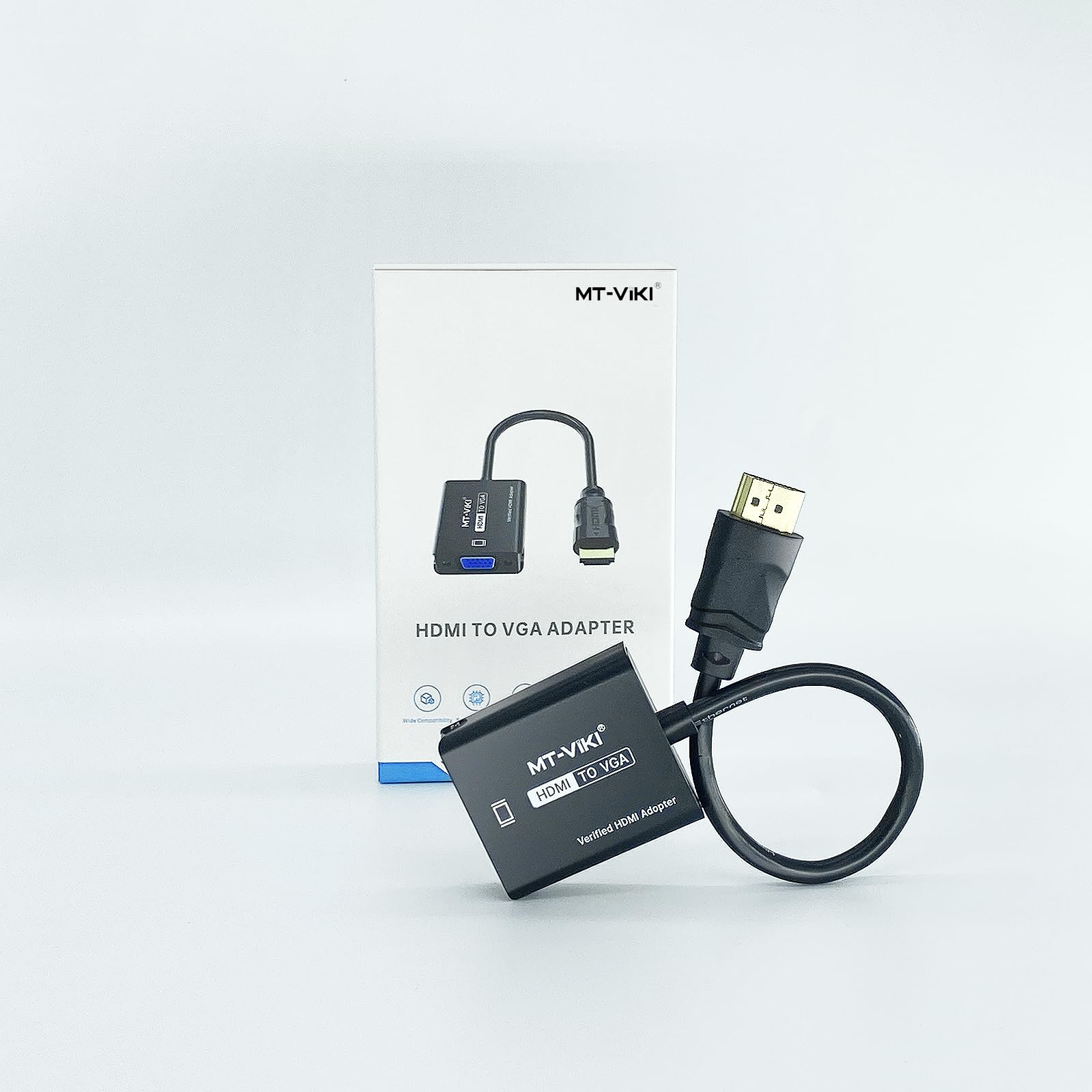 MT-VIKI HDMI to VGA Adapter, Non-bidictional, Support HDMI Device to VGA Monitor Converter