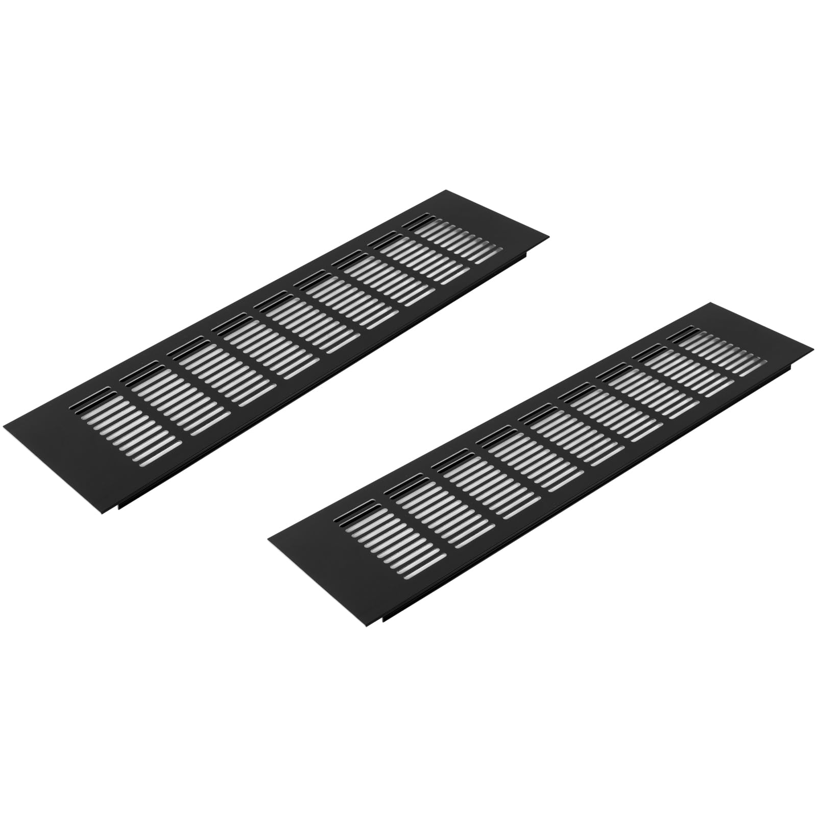Photo 1 of Vent Systems 16 x 4 Inch (Outer Dimensions) Air Supply Ventilation Grille - Pack of 2 - Brown Aluminum Rectangle Intake/Exhaust Door Vent Deflector - HVAC for Home Improvement Floor, Wall Duct Cover