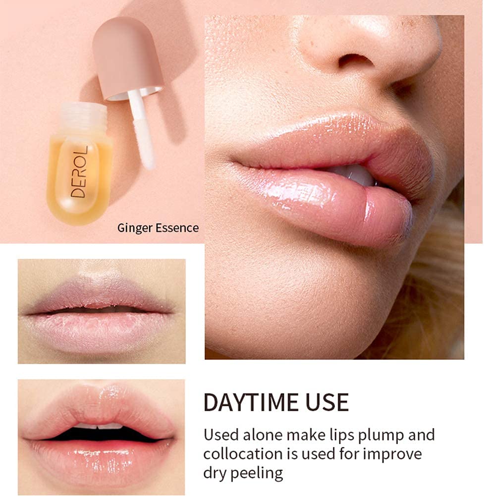 Lip Plumper Set, Natural Plumping Lip Care Essence, Plumping Lip Enhancer and Lip Care Serum, Fuller Hydrating & Reduce Fine Lines, Reduce Lip Line & Repair Lips, Day & Night: Beauty