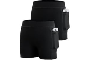 Roadbox 4'' Athletic Girls' Bike Shorts - 1/2 Pack Teen Spandex Volleyball Shorts with Pockets for Gymnastics Running Dance