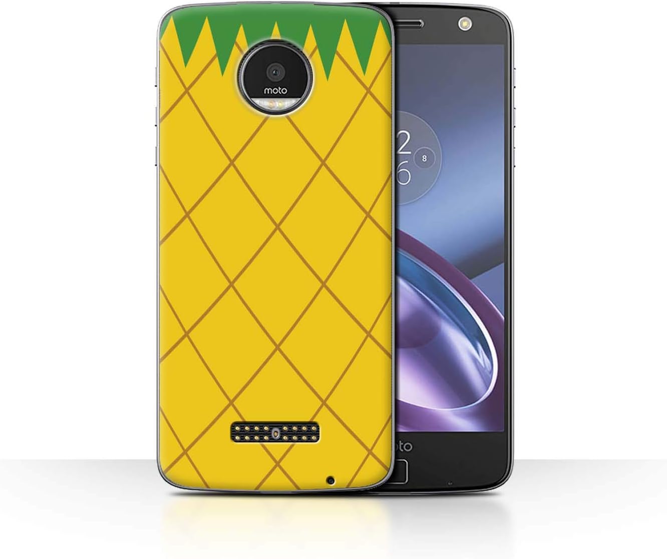 Phone Case for Motorola Moto Z/Droid Fruit Trend Summer Cartoon Cute Pineapple Design Transparent Clear Ultra Slim Thin Hard Back Cover