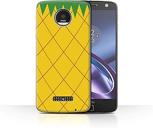 Phone Case for Motorola Moto Z/Droid Fruit Trend Summer Cartoon Cute Pineapple Design Transparent Clear Ultra Slim Thin Hard Back Cover