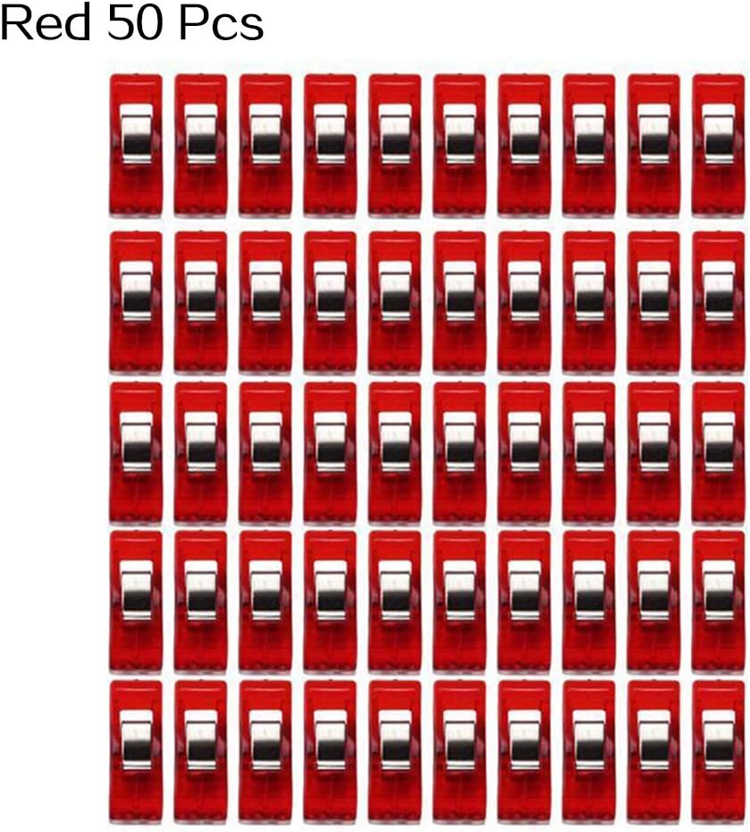gofar 20/50Pcs Plastic Quilter Holding Wonder Clips Quilting Binding Crafts Sewing Accessories Handwork Tools Red 50 Pcs