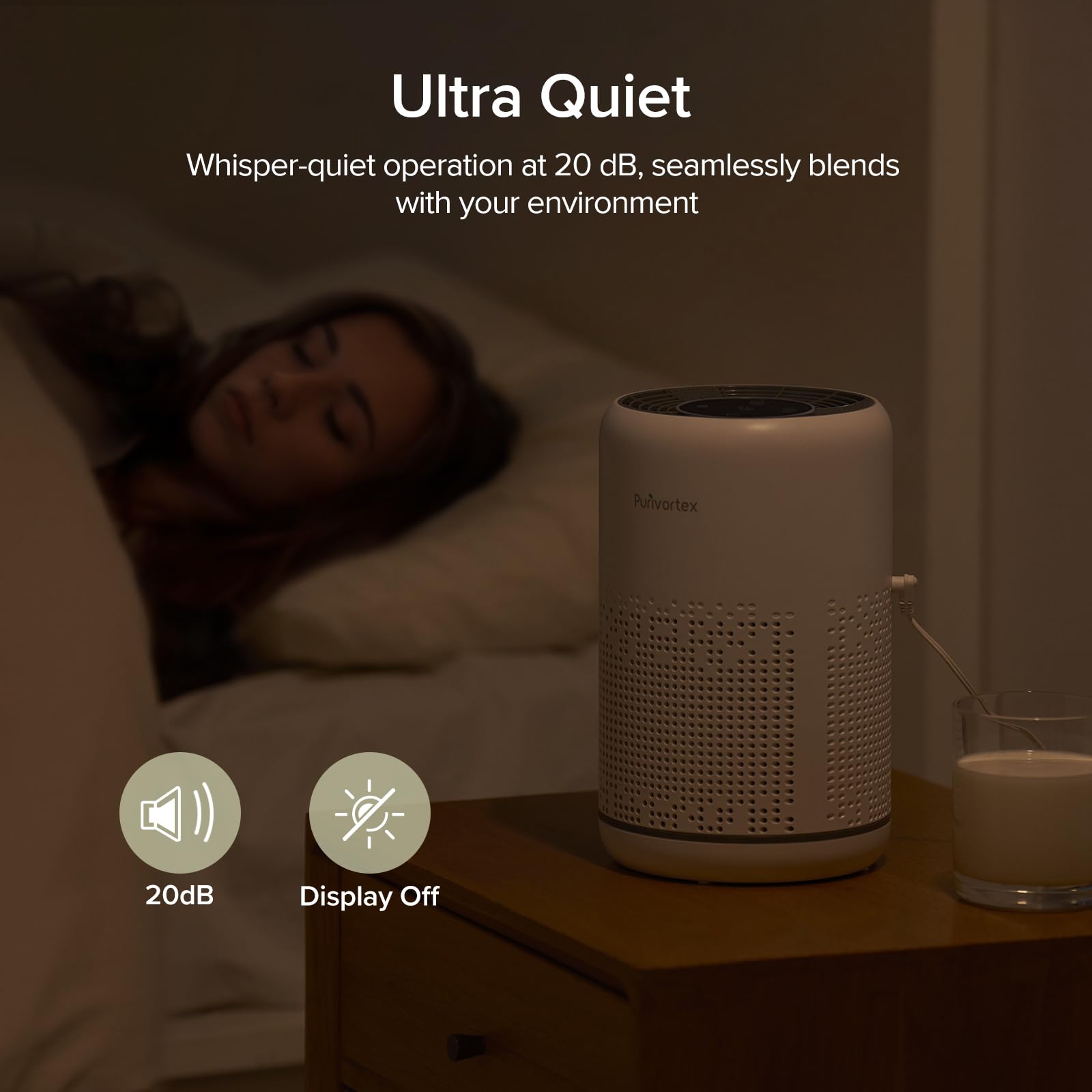 HEPA Air Purifier for Bedroom – Filters Smoke Dander Hair Odors - Portable with Fragrance Sponge - Sleep Mode and Speed Control - AC300 (White)