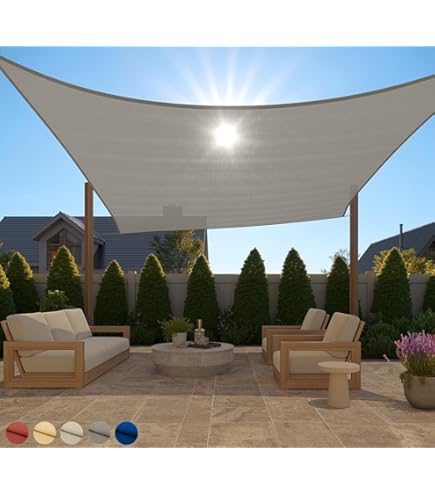 Rechthoekig Schaduwzeil 3x2 M, Ademend HDPE-schaduwdoek (185g/㎡), Rechthoekig Schaduwnet 3x2 M, Resistente 98% UV-bescherming For Patio-tuinterras Zonnezeil Schaduw(Gray,3x2.5m