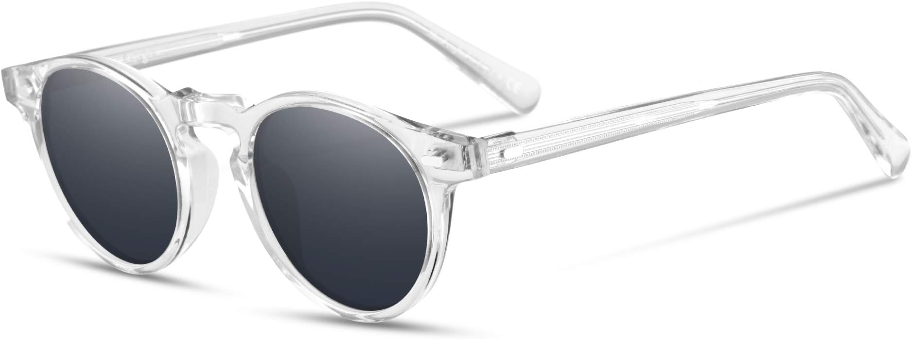 EyeGlow Vintage Men Round Sunglasses Retro Sunglasses for Women Polarized Lens Acetate Material