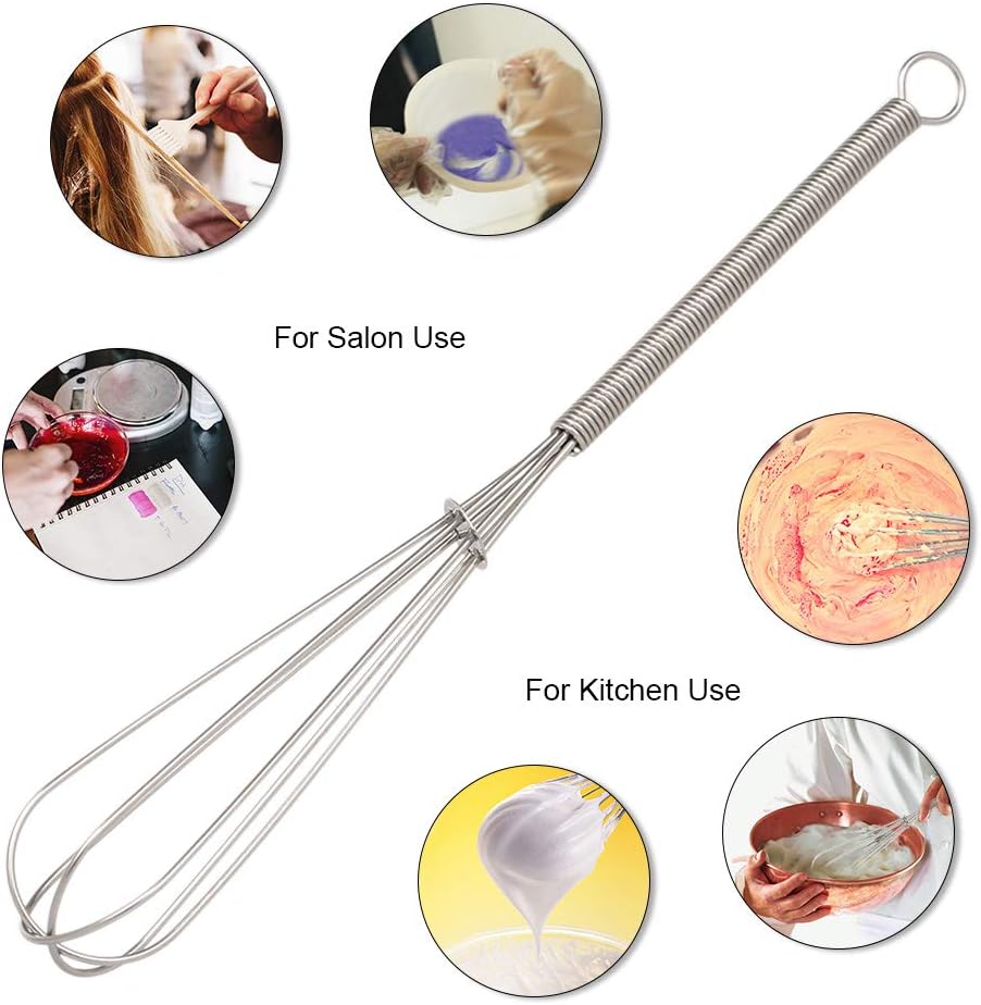 Stirrer Hair Color Dye Whisk,2PACK Hair Coloring Stirrer Stainless Steel Cream Mixer Salon Barber Hairdressing Hair Color Dye Mixing Tools Paint Kitchen DIY Accessories: Kitchen & Dining
