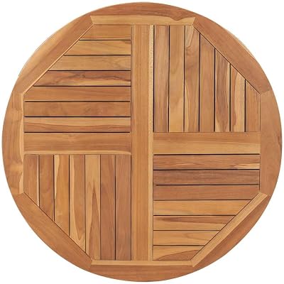 vidaXL Solid Teak Wood Round Tabletop 2.5cm 90cm Weather Resistant Outdoor