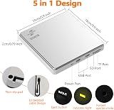 BUNUD External CD/DVD Drive USB 3.0 Type-C Lightscribe with SD/TF Slot view 4