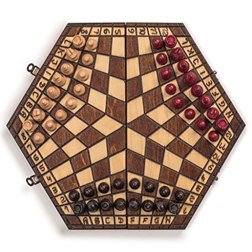Husaria Wooden Three Person Player Chess, 11 Inches