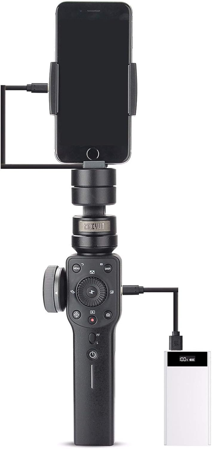 Zhiyun Smooth 4 3-Axis Handheld Gimbal Stabilizer YouTube Video Vlog Tripod for iPhone 11 Pro Xs Max Xr X 8 Plus 7 6 SE Android Cell Phone Smartphone : Camera & Photo