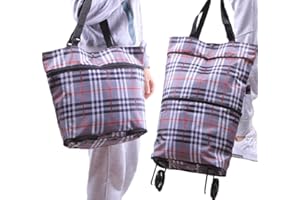 Collapsible Trolley Bags Folding Shopping Bag with Wheels Reusable Shopping Bags