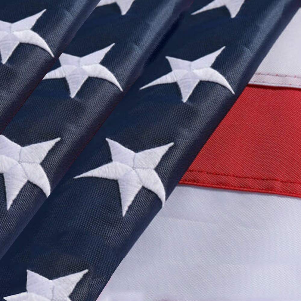 American Flag, American Flags 3x5, USA US Flag, Deluxe Embroidered Stars, Heavy Duty Durable Flags for Outdoors, Vivid Color, Sewn Stripes, Brass Grommets(3x5 FT Embroidered Stars) : Garden & Outdoor