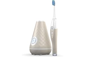 TAO Clean UV Sanitizing Sonic Toothbrush and Cleaning Station, Electric Toothbrush, Dual Speed Setting, Sandstone