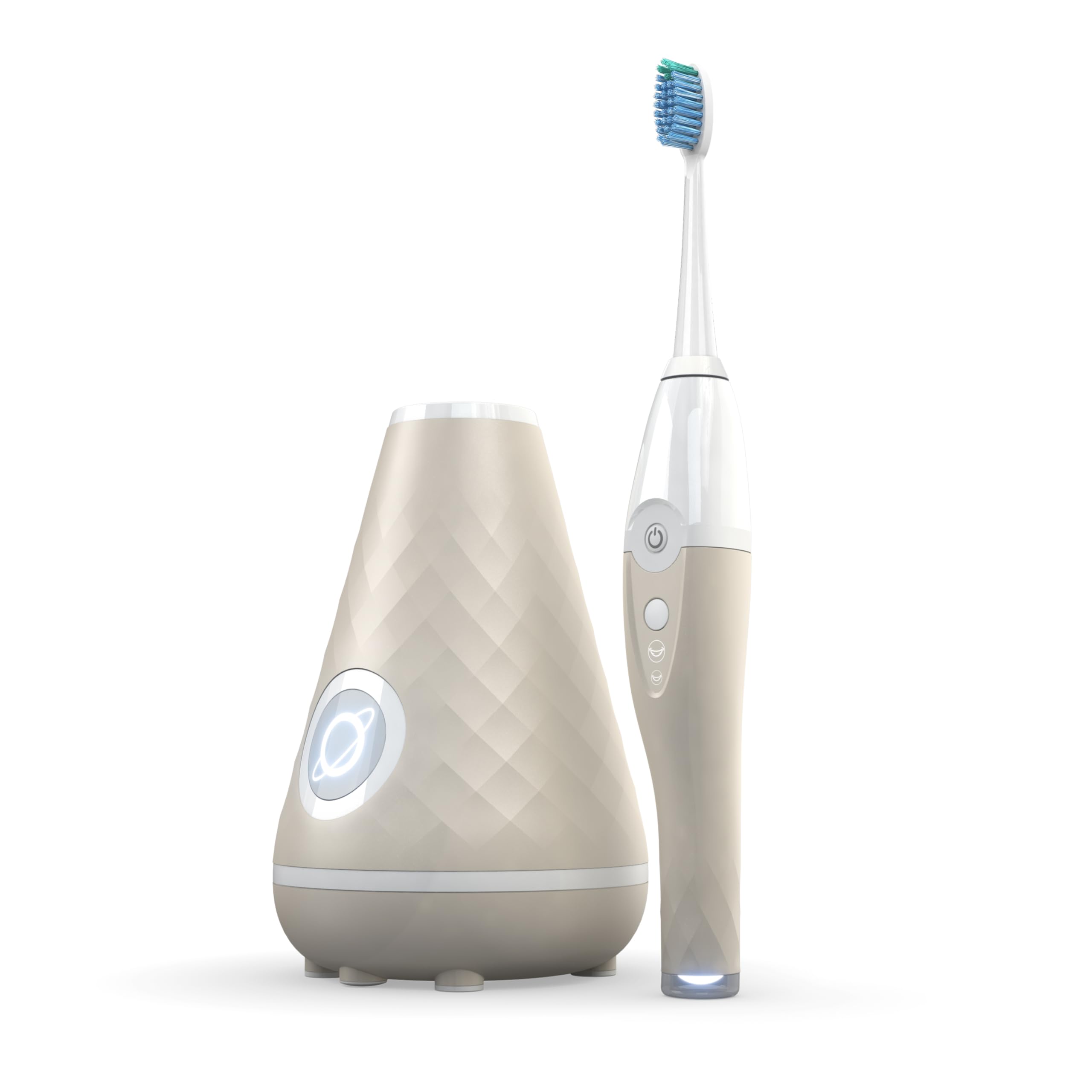 Photo 1 of TAO Clean UV Sanitizing Sonic Toothbrush and Cleaning Station, Electric Toothbrush, Dual Speed Setting, Sandstone