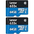Lexar LSDMI64GBBNL633A High-Performance 633x microSDHC/microSDXC UHS-I 64gb Memory Card 2 Pack