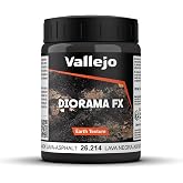 Vallejo - Diorama FX Earth Textures | Black Lava - Asphalt 200 ml (6.76 fl.oz.) | Premium Acrylic Color For Modelers &amp; Miniature Enthusiasts