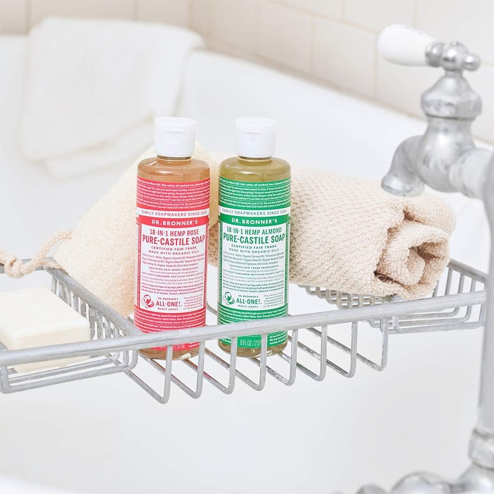 Dr. Bronner's Organic 18-in-1 Hemp Rose Pure-Castile Liquid Soap, 237 ml, 237 ml (Pack of 1) - Image 4