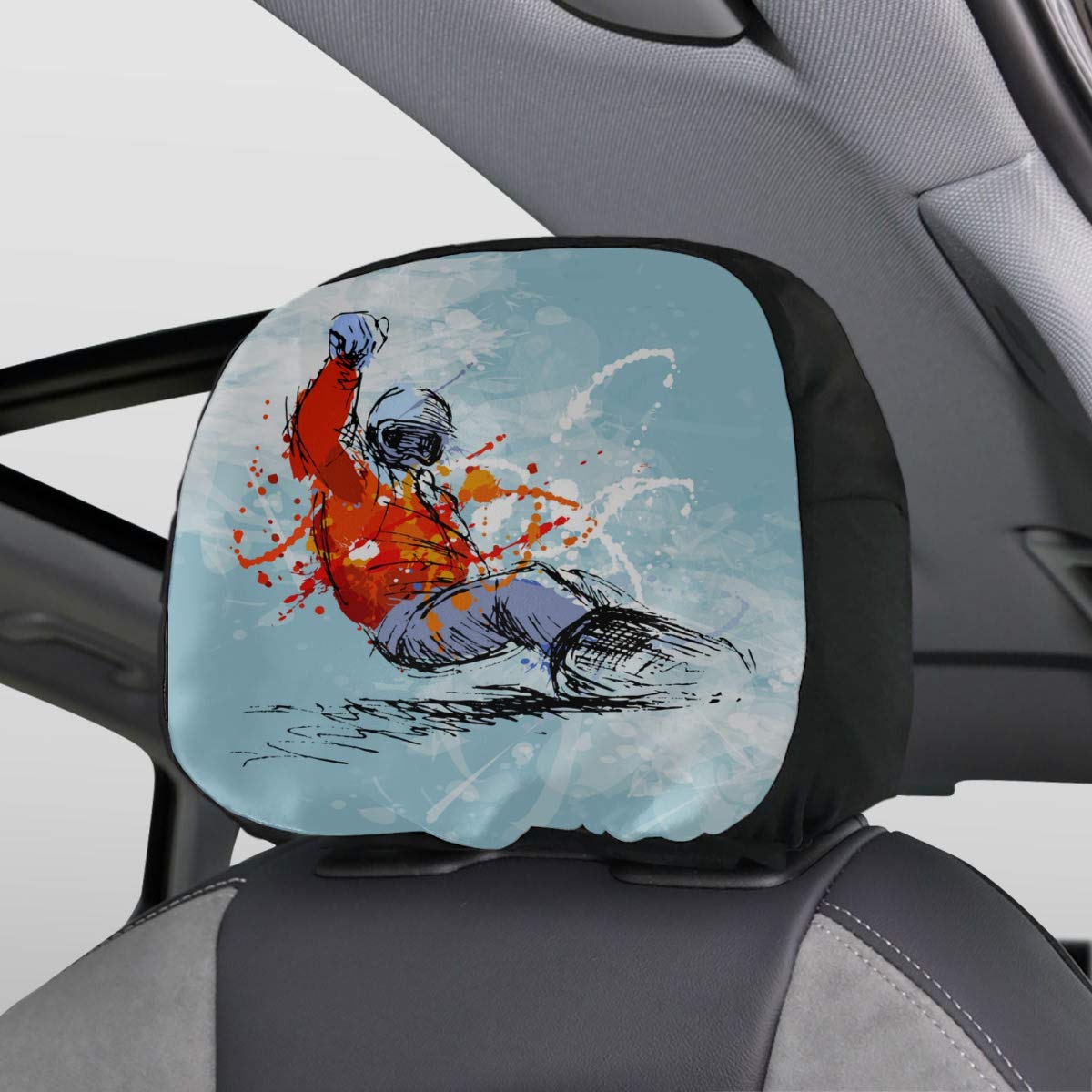 Headrest Covers for Cars Extreme Excitement Snowboarding
