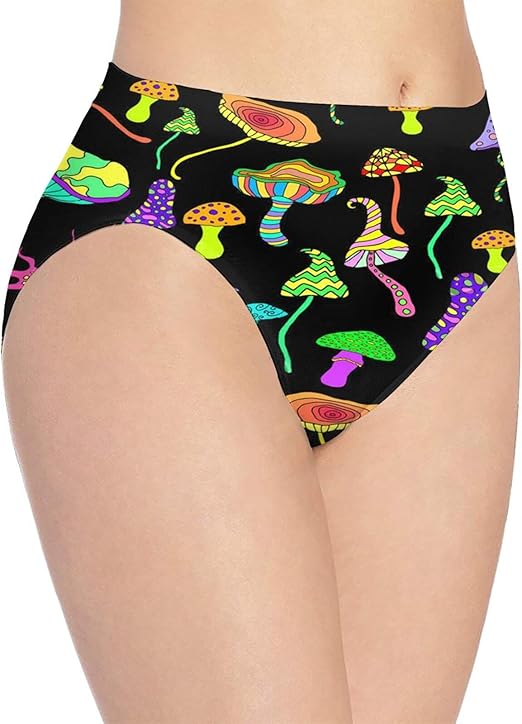 Guoguoding Panties for Women Mushrooms Psychedelic Ladies Underwear