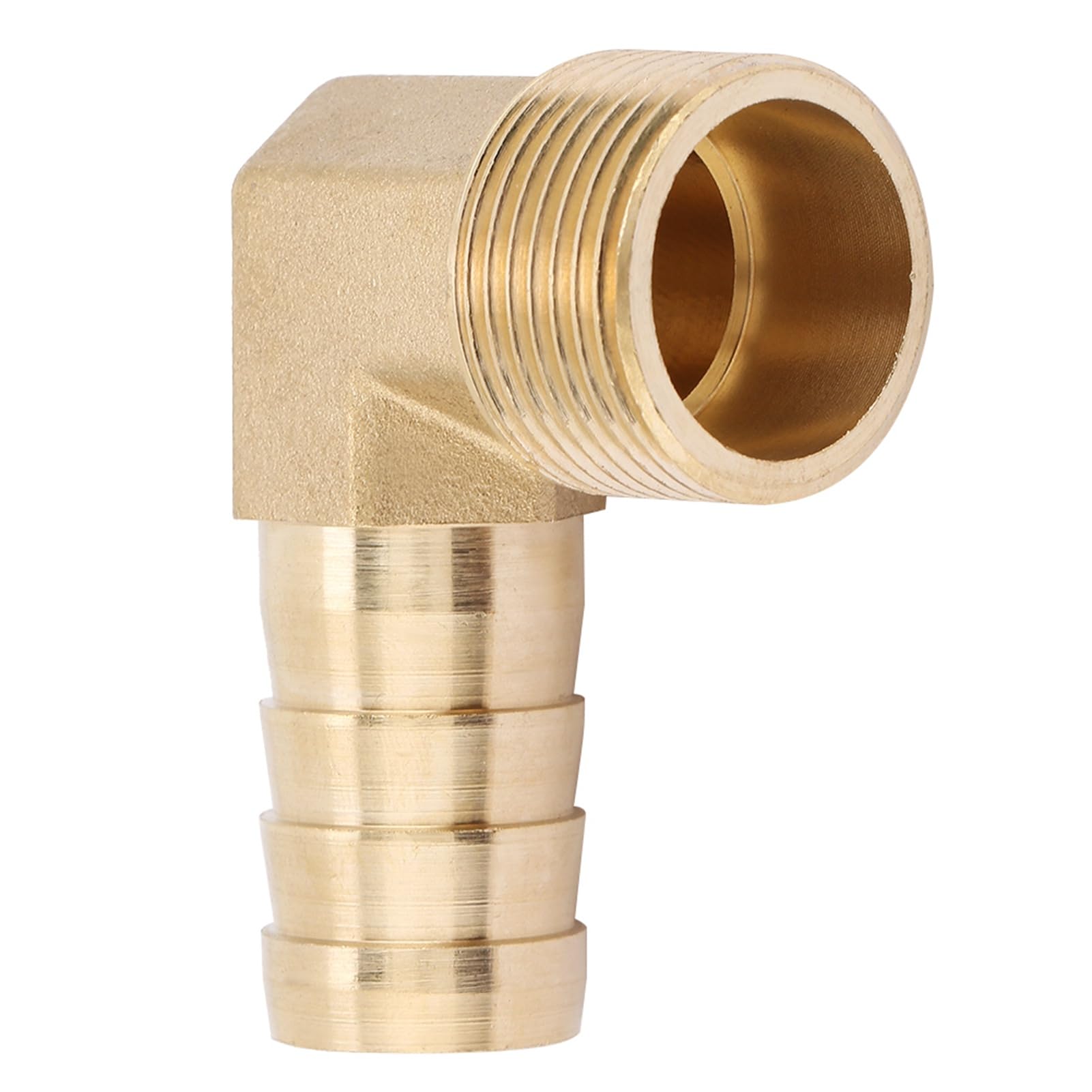 Hilitand 3/4" Male Thread Brass 90 Degree Elbow Coupling Connector Fitting Brass Hose Barb Joint Head for Water Hose (19mm)