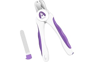 YouCut Dog Nail Clippers and Trimmers,Professional Grooming Tool with Safety Guard to Avoid Over Cutting,Free Nail File,Razor Sharp Blade,Sturdy Non Slip Handles for Large and Small Animals (Purple)