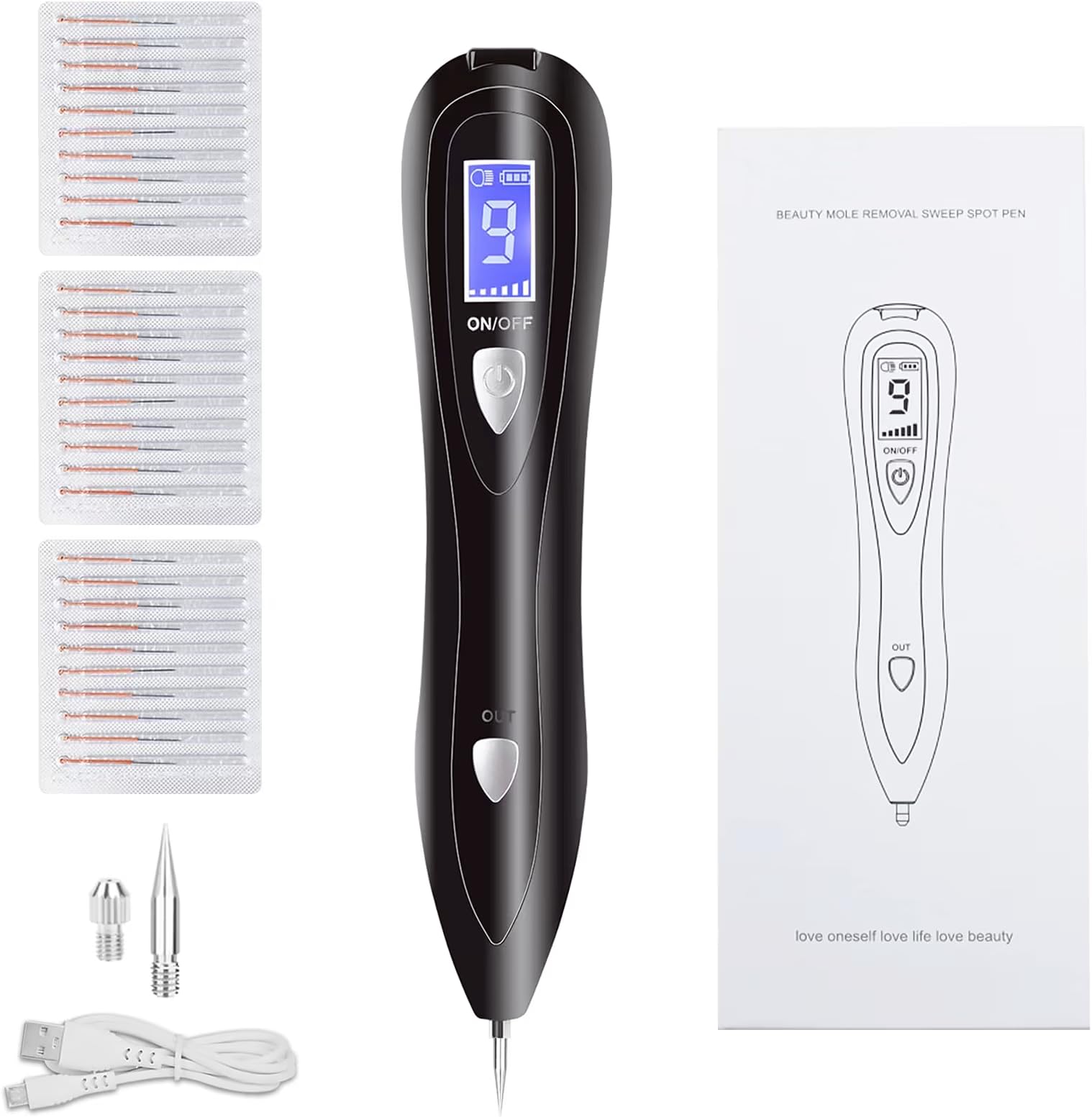 CHRERNA Skin Tags Remover Kit, Mole Kit Removal Pen with 9 Adjustable Modes, Plasma Pen for Warts, Spot, Body Facial, Freckle, Nevus