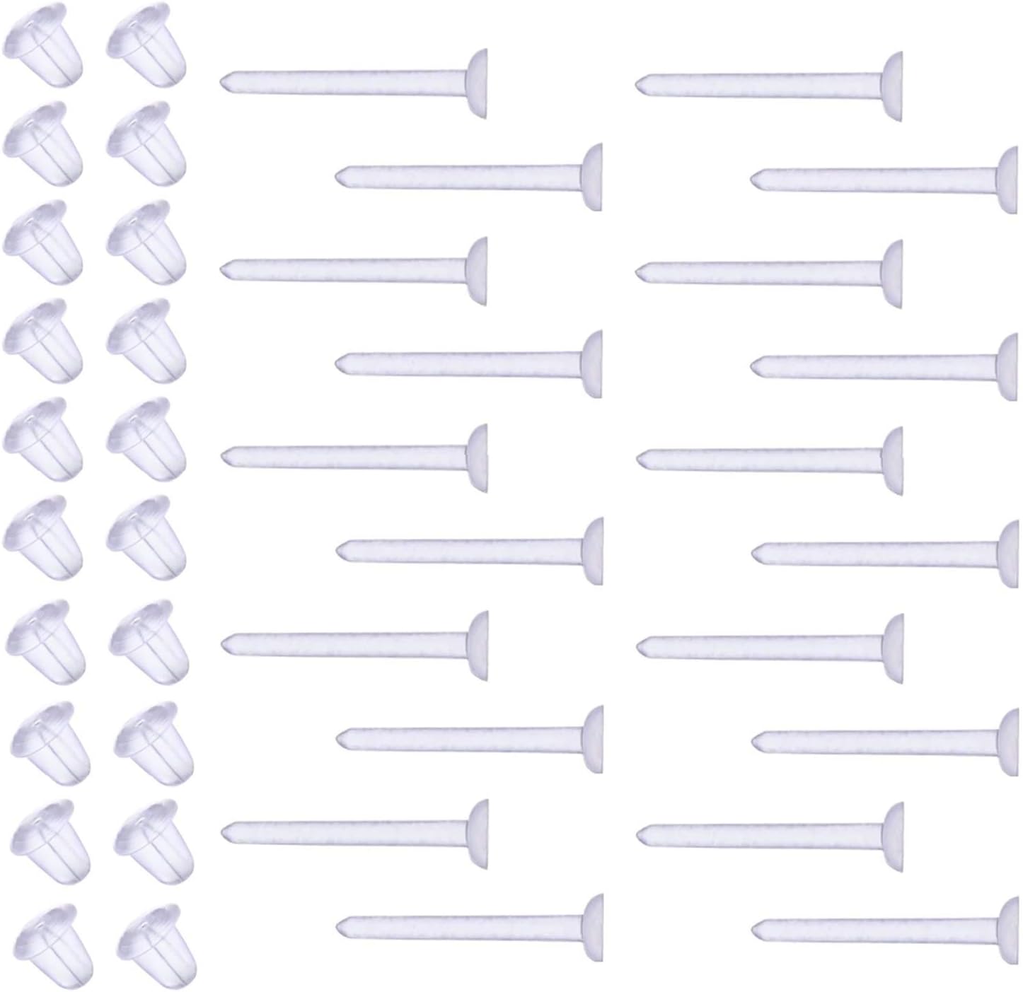 20 Pieces 10 Pairs Clear Acrylic Standard Earring retainers Great for School Suitable for Lobe, Tragus ect