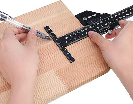 High-precision T Type Woodworking Multifunction Ruler Scriber Measuring