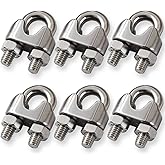 Cozihom 3/8 Inch M10 Wire Rope Cable Clip Clamp, 304 Stainless Steel, U Bolt Saddle Fastener, Pack of 6