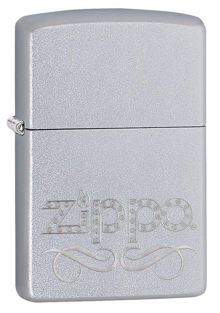 Zippo Scroll Lighter - Satin Chrome