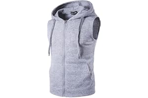 TOWMUS Mens Tank Top Hoodie Men's Sleeveless Zip Up Hooded Workout Tank Tops Muscle T Shirt Vests