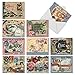 The Best Card Company - 10 Retro Blank Cards with Envelopes (4 x 5.12 Inch) - Artistic Boxed Assortment, Vintage Note Cards - Papiers De Paris M6624OCB
