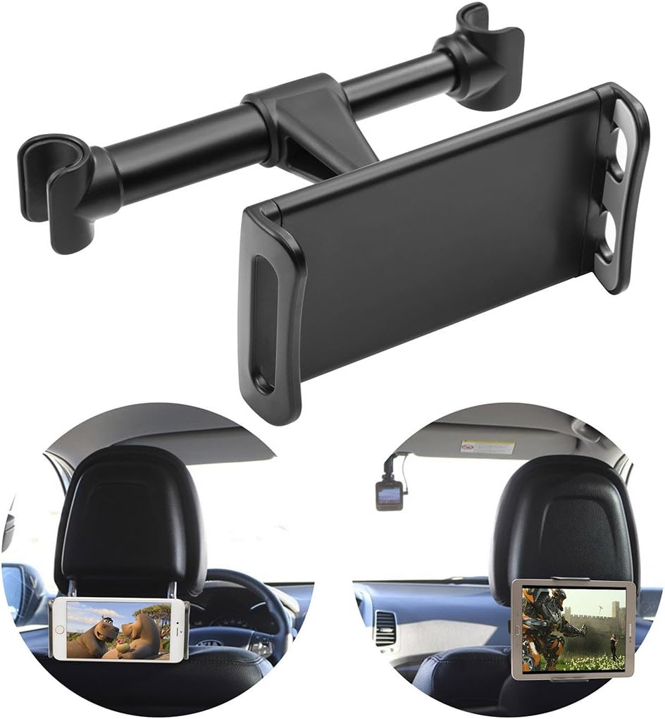 Besiva Car Mount, 360ยฐ Rotation Universal Car Headrest Tablet Holder, for iPad, Samsung Galaxy Tabs, Amazon Kindle Fire HD, Nintendo Switch, All 4 to 11 inch Devices and Tablets