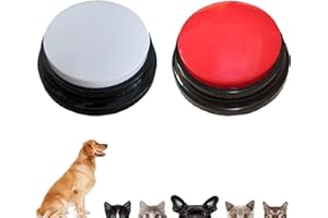 WOHENI Dog Buttons for Communication,Voice Recording Buttons,Dog Communication Buttons Training Talking Buttons for Pets,30 Second Record & Playback,Funny Gift for Study Office Home (White+Red)