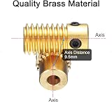 sourcing map Worm Gear Set 0.5 Module 20:1 Reduction Brass 4mm Bore Gear Wheel view 4
