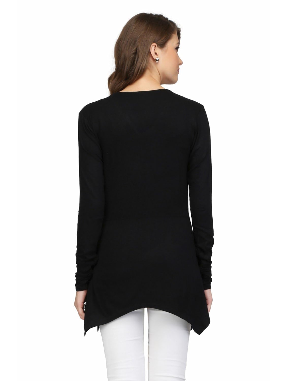 karmic vision women's viscose lycra black casual top