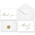 Thank You Cards With Envelopes & Stickers, Matte Gold Foil Cards Bulk Pack Of 10 68d83c1d60beaf082ed69ec5
