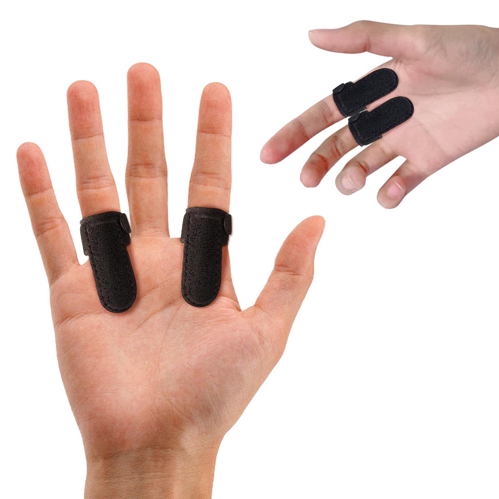 FunnAura 2PCS Trigger Finger Splint, Adjustable Finger Support Brace for Curved Bent Locked & Stenosing Tenosynovitis Hands, Pain Relief