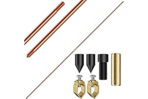 MOKIKUBA 8ft Ground Rod Kit 5/8” Clad Copper Grounding Rod with Grounding Clamp for Electrical Grounding bar for Electric Fences Satellite Dishes Generator Grounding Earthing