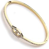Evil Eye Bracelet for Women Dainty Bracelets 14K Gold Plated with Crystcal Cubic Zirconia Cute Bangle Jewelry Gift for Her (A-Silver)
