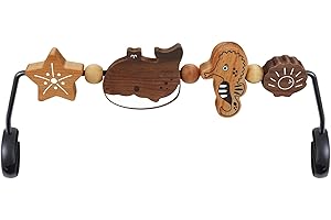 iGRATENS Baby Bjorn Bouncer Toy Bar - Toy Bar for Baby Bouncer Soft & Bliss, Easy to Attach and Remove, 360°Rotating Natural Wooden Toys, Exciting Design for Curious Babies, Sea Animals
