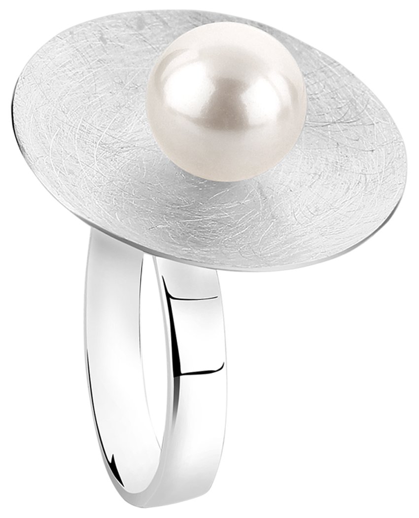 Nenalina Women's 925 Silver Ring with Shell Pearl, Silver, Pearl