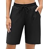 ALove Women's 9" Swim Shorts High Waisted Swim Board Shorts with Pockets UPF 50+ Swimsuit Bottoms Built-in Brief