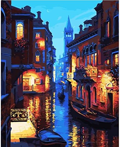 Olibay Diy Painting Paint By Number Kit Venice Digital Oil Painting Home Decor 15.7X19.7"