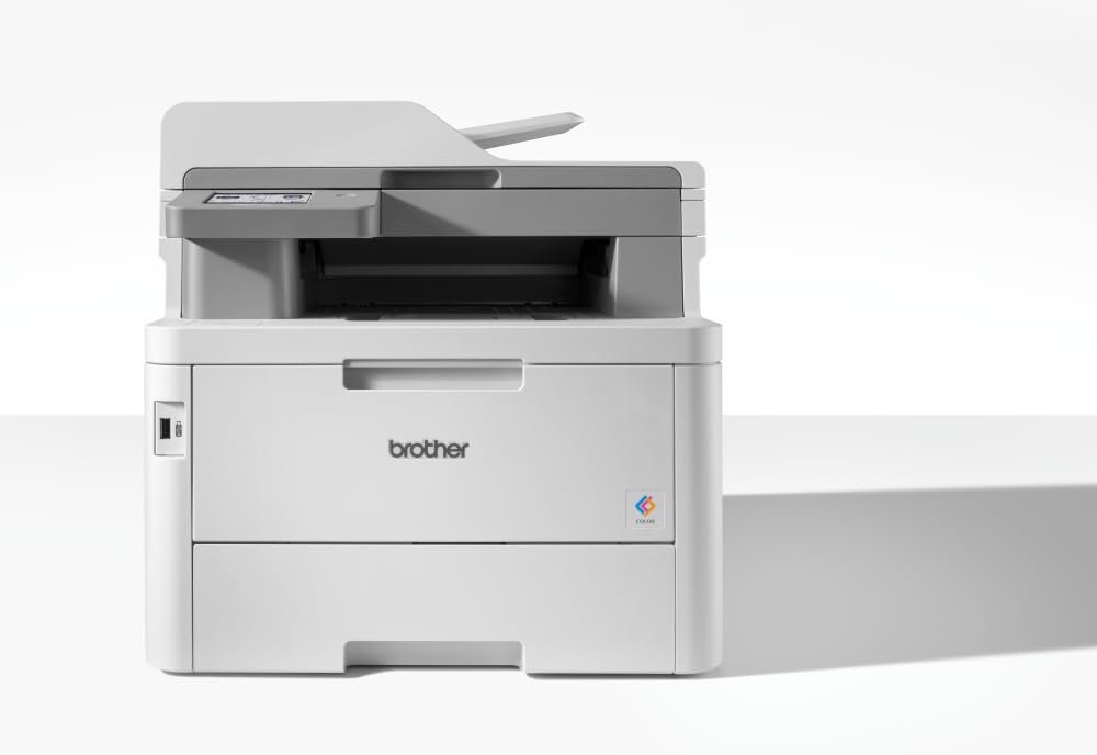 Brother MFC-L8340CDW Professionelles und kompaktes 4-in-1 Farb-LED-Multifunktionsgerät (Drucker, Scanner, Kopierer, Fax, 30 Seiten/Min.) weiß/grau